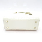 Dior Lady Dior MY Abc Small Lambskin Handbag White — view 6