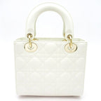 Dior Lady Dior MY Abc Small Lambskin Handbag White — view 4
