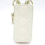 Dior Lady Dior MY Abc Small Lambskin Handbag White — view 3