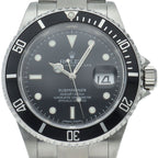 Rolex Submarinade Date Roulette SS Watch Black Polished