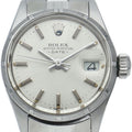 Rolex Oyster Perpetual Date Antique SS Watch Silver Polished