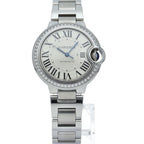 Cartier Ballon Blue de Watch 33 mm Diamond Bezel Box SS — view 2
