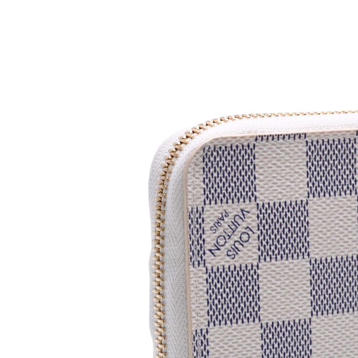 Louis Vuitton Damier Azur Zippy Wallet Ivory Black Round — view 7