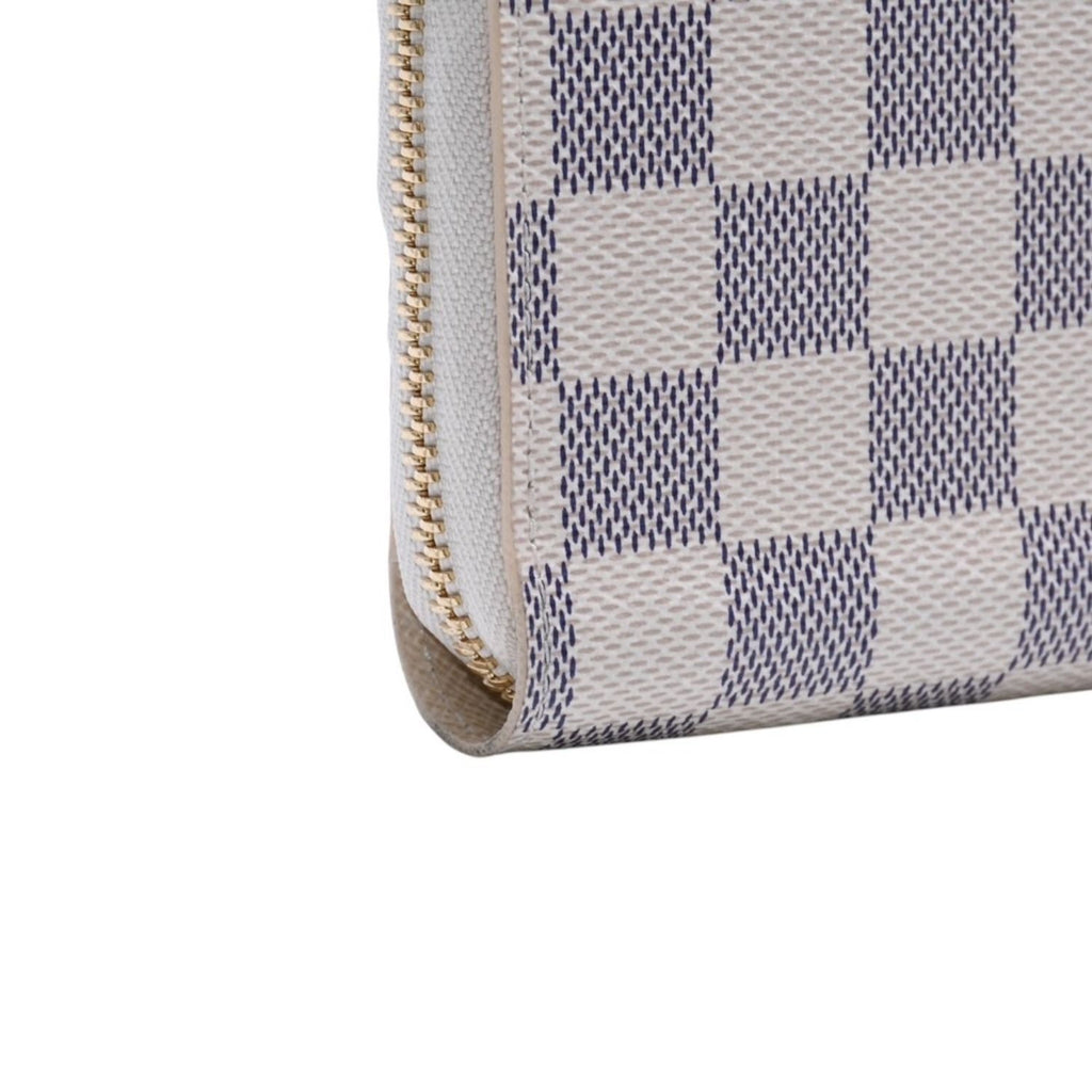 Louis Vuitton Damier Azur Zippy Wallet Ivory Black Round — view 8