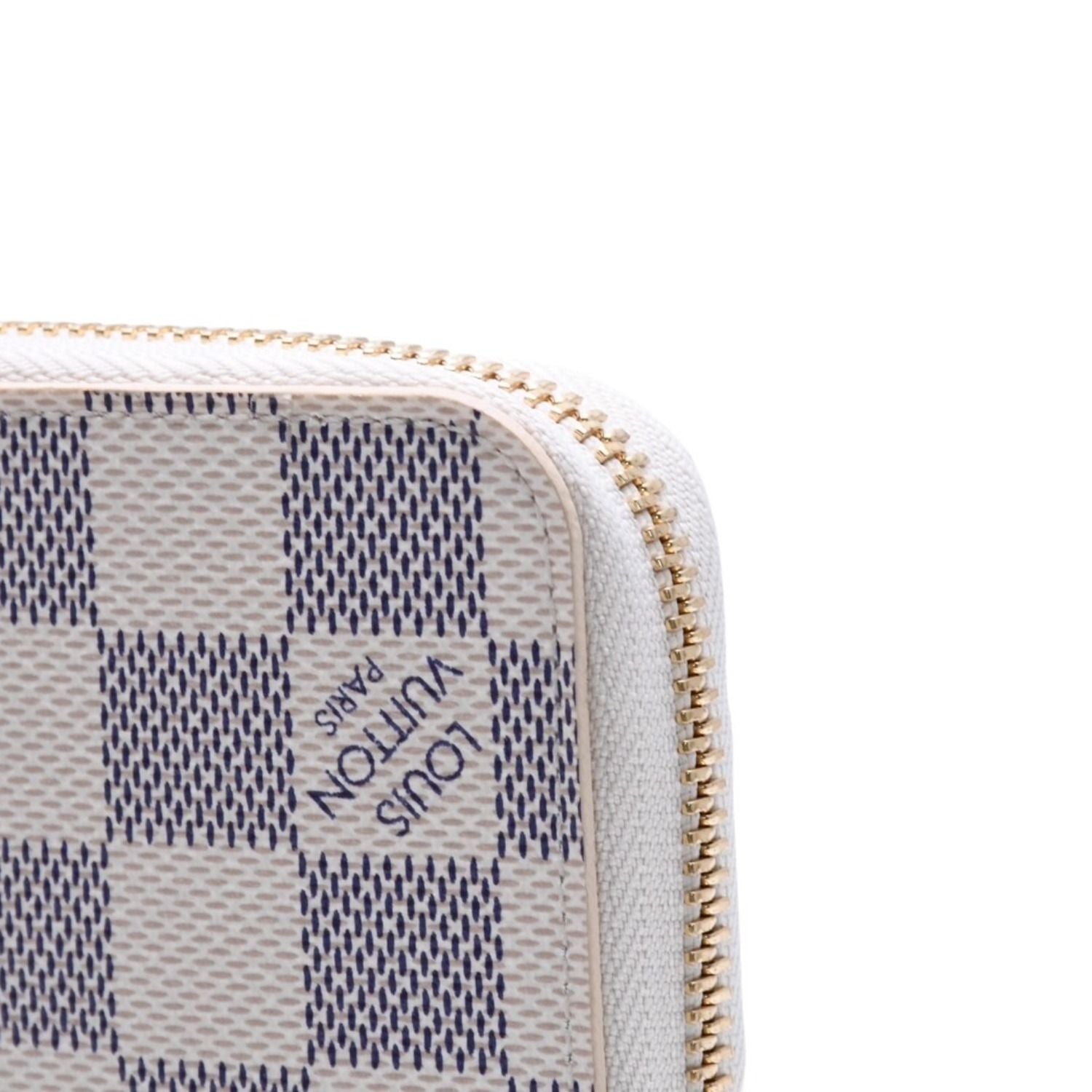 Louis Vuitton Damier Azur Zippy Wallet Ivory Black Round — view 5