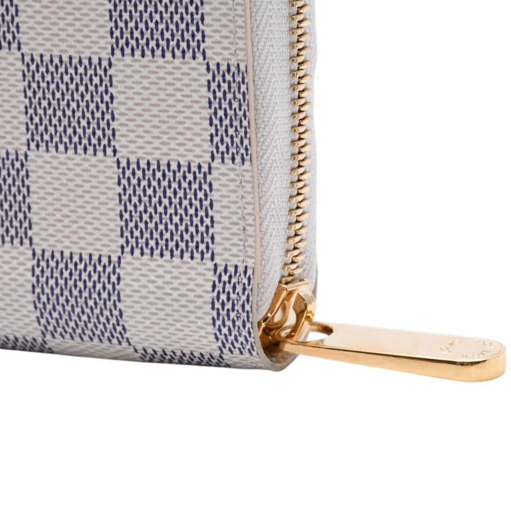 Louis Vuitton Damier Azur Zippy Wallet Ivory Black Round — view 6