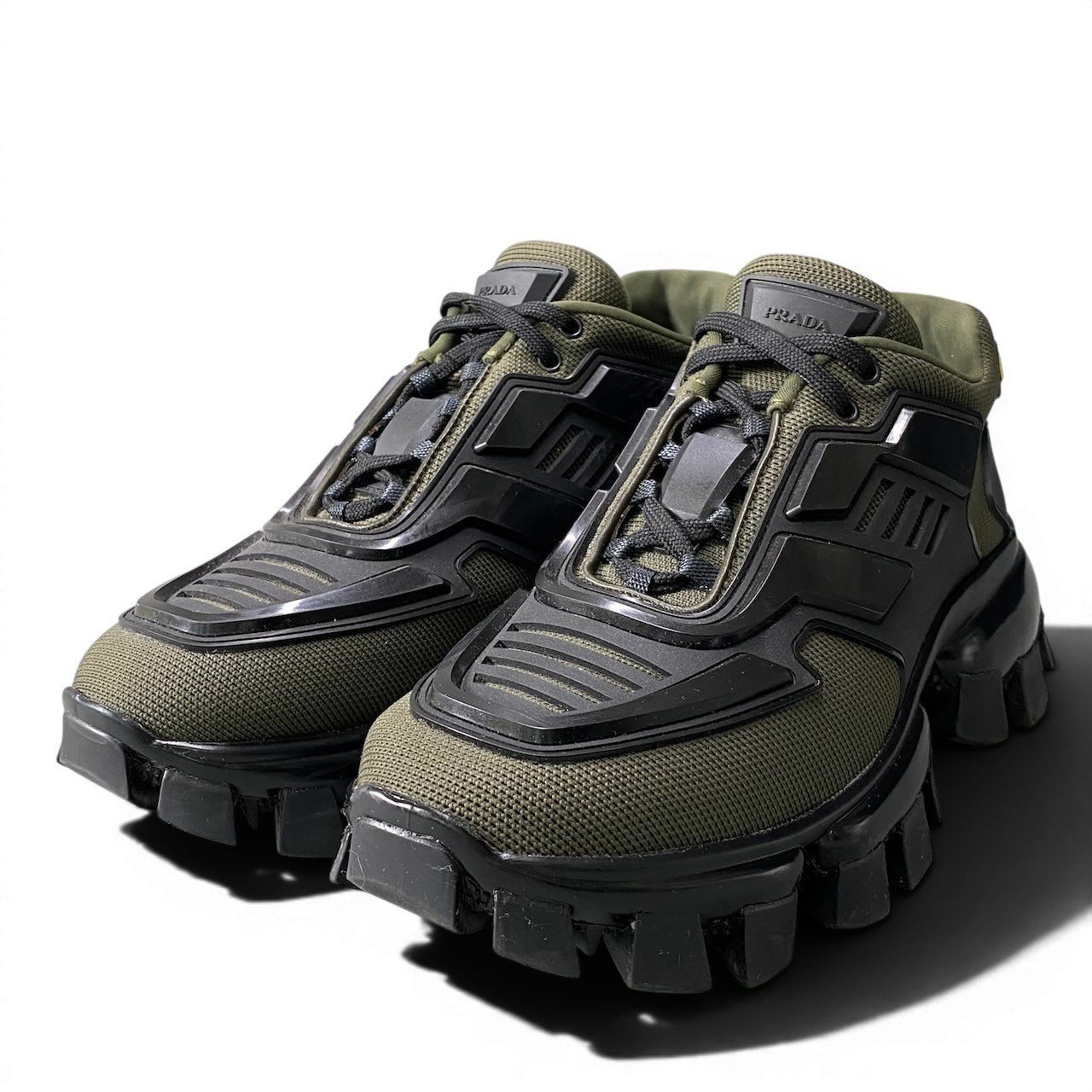 Prada Cloudbust Thunder Mesh Sneakers Volume Sole 37.5 Khaki Black — view 2