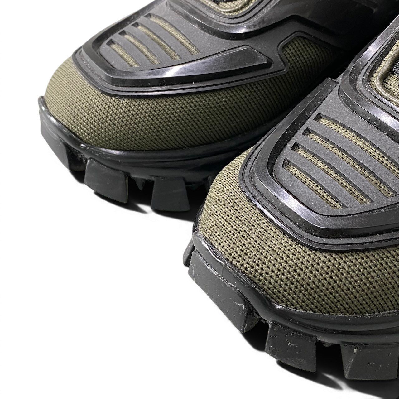 Prada Cloudbust Thunder Mesh Sneakers Volume Sole 37.5 Khaki Black — view 6