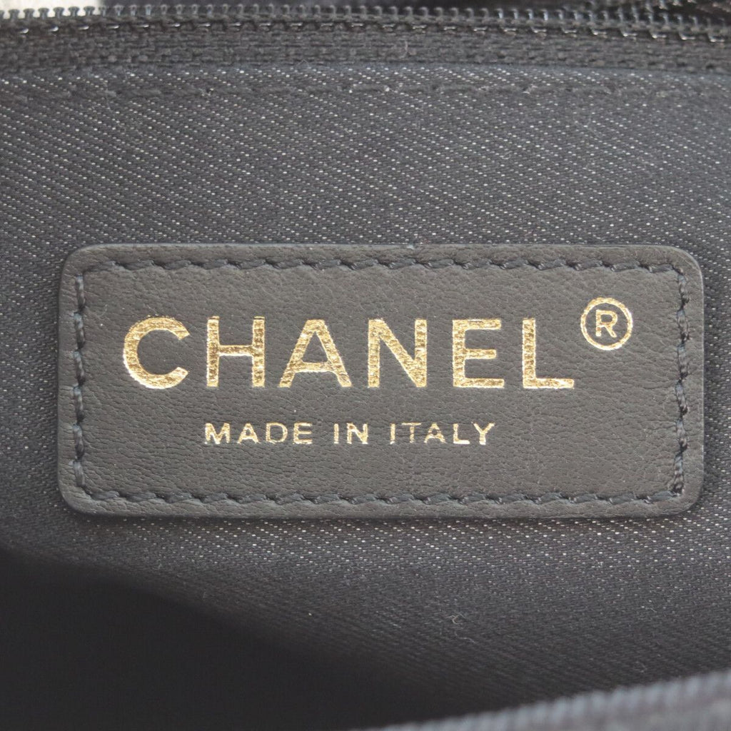 Chanel Black Print Denim Gold Mini Quilted 21 Chain Shoulder — view 9