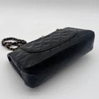 Chanel Large Shoulder Bag Quilted CC Logo Gold Turnlock Double Flap Black — view 7