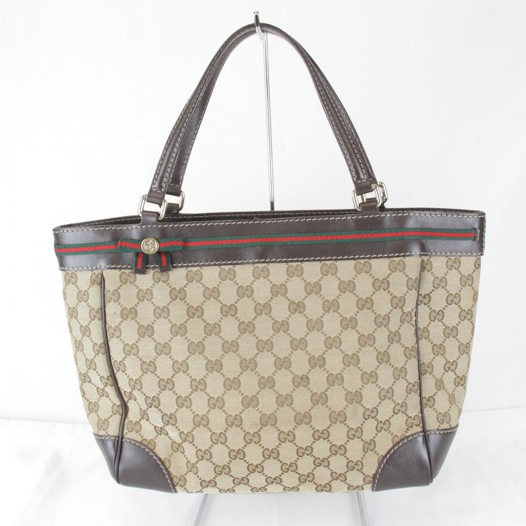 Gucci Tote GG Canvas Leather Brown