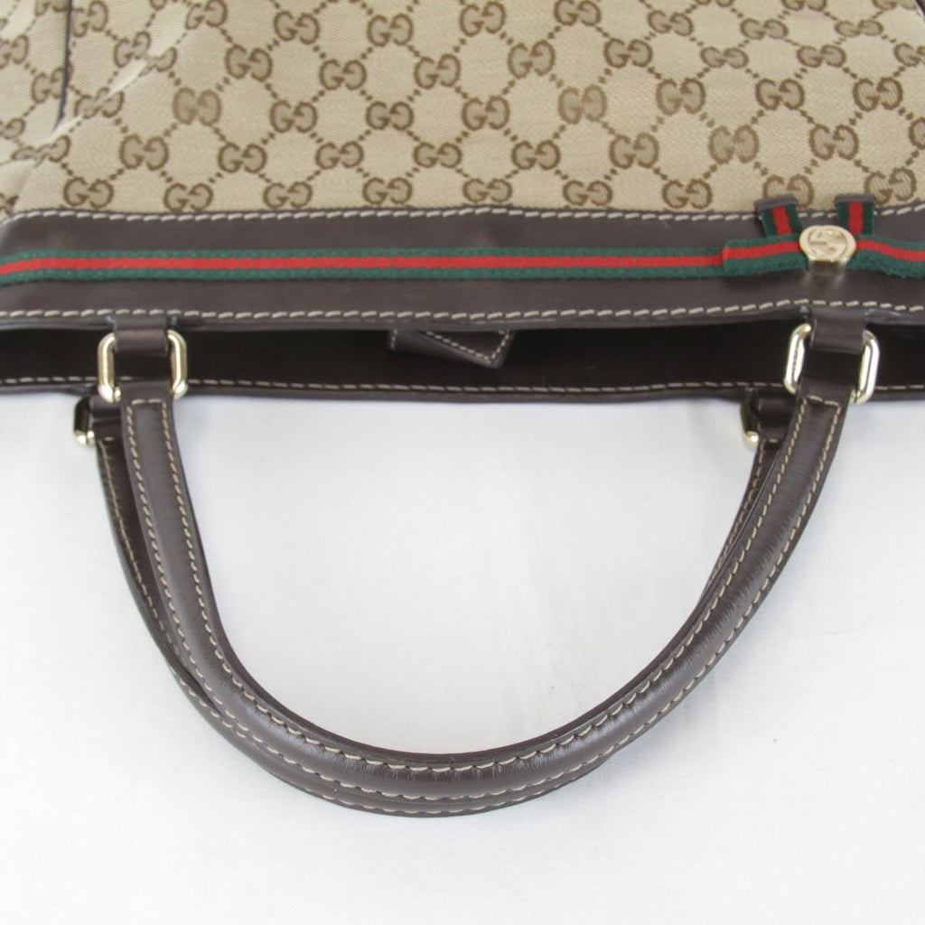 Gucci Tote GG Canvas Leather Brown — view 8