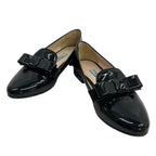 Prada Loafers 34.5 Black Ribbon Leather — view 2