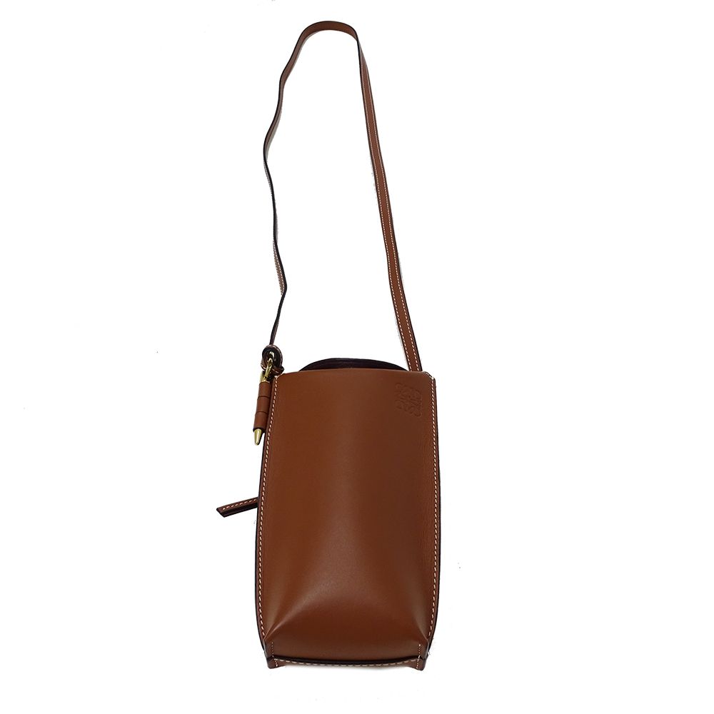 Loewe Shoulder Bag Gate Pocket Anagram Leather Brown Going Out Crossbody Adult — view 5