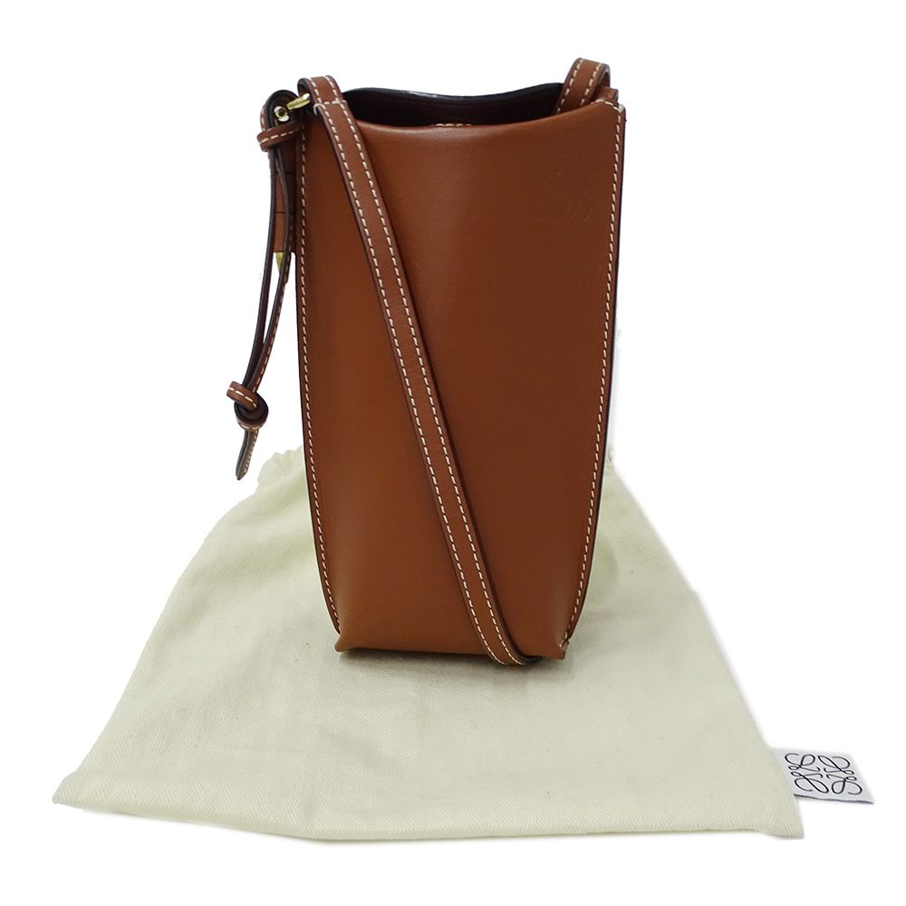 Loewe Shoulder Bag Gate Pocket Anagram Leather Brown Going Out Crossbody Adult — view 8