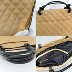 Chanel Cambon Line Large Tote Beige Black Leather — view 7