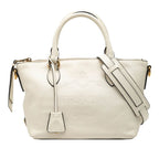 Prada 2-Way Shoulder Bag White Leather
