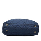 Prada Quilted Chain Shoulder Bag Blue Nylon — view 3