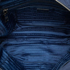 Prada Quilted Chain Shoulder Bag Blue Nylon — view 4