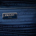 Prada Quilted Chain Shoulder Bag Blue Nylon — view 5