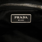 Prada Logo Tote Shoulder Bag White Silver Sequins Enamel — view 5