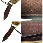 Gucci Blue Zip Around Wallet Sand & Dark Brown GG Canvas — view 7
