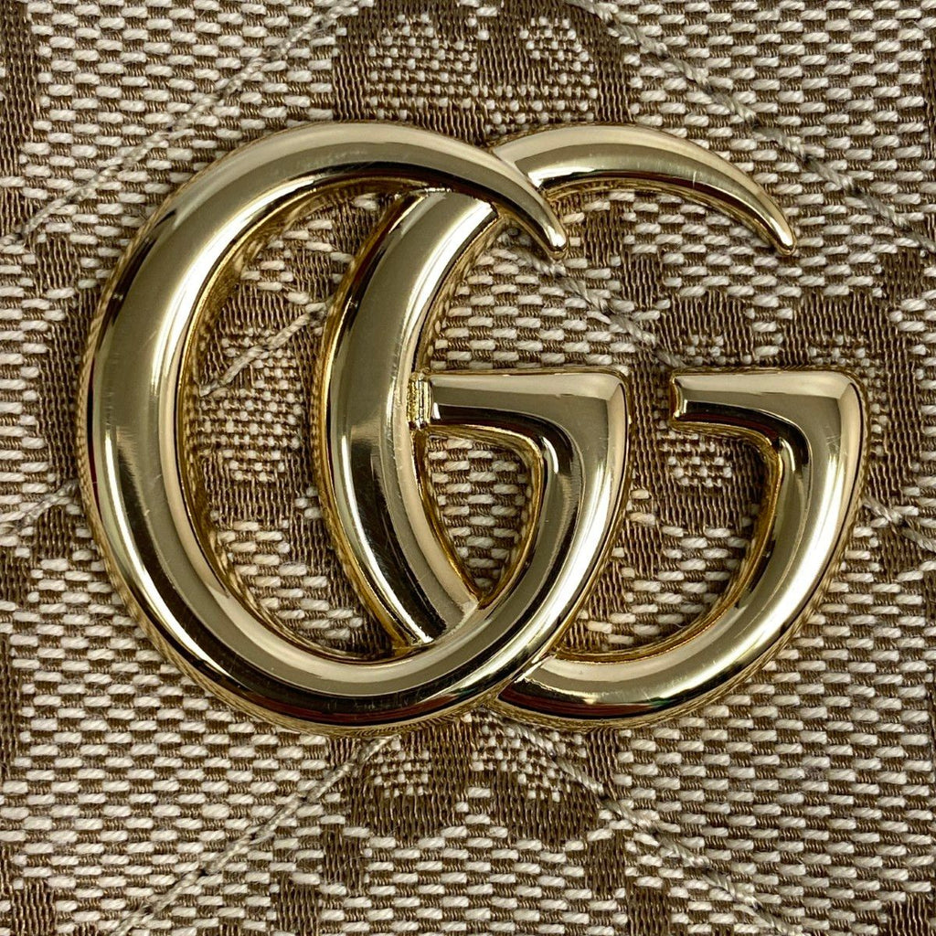 Gucci Blue Zip Around Wallet Sand & Dark Brown GG Canvas — view 5