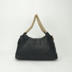 Chanel Tote Shoulder Bag Lambskin Noir Black Gold Chain Bag Big CC Logo Jumbo — view 3