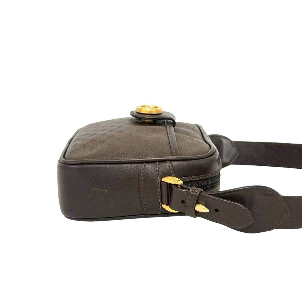 Gucci Vintage Micro GG Logo Leather Mini Shoulder Bag Pochette Brown — view 6