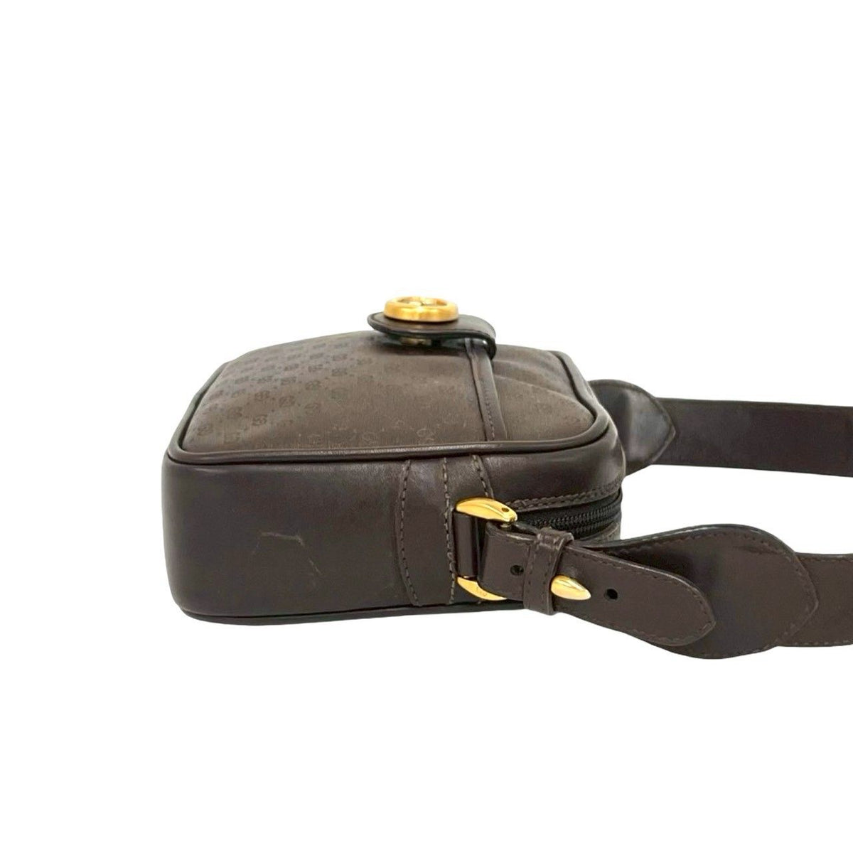 Gucci Vintage Micro GG Logo Leather Mini Shoulder Bag Pochette Brown — view 6