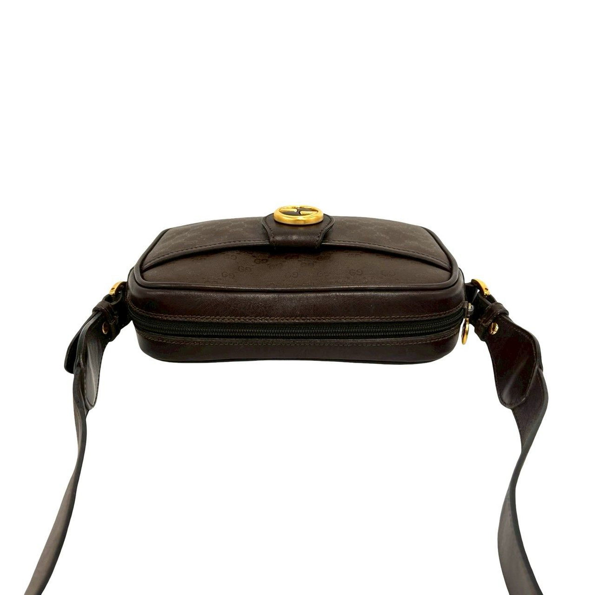 Gucci Vintage Micro GG Logo Leather Mini Shoulder Bag Pochette Brown — view 4