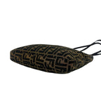 Fendi Zucca FF Pattern Logo Canvas Leather Tote Shoulder Bag Brown — view 8