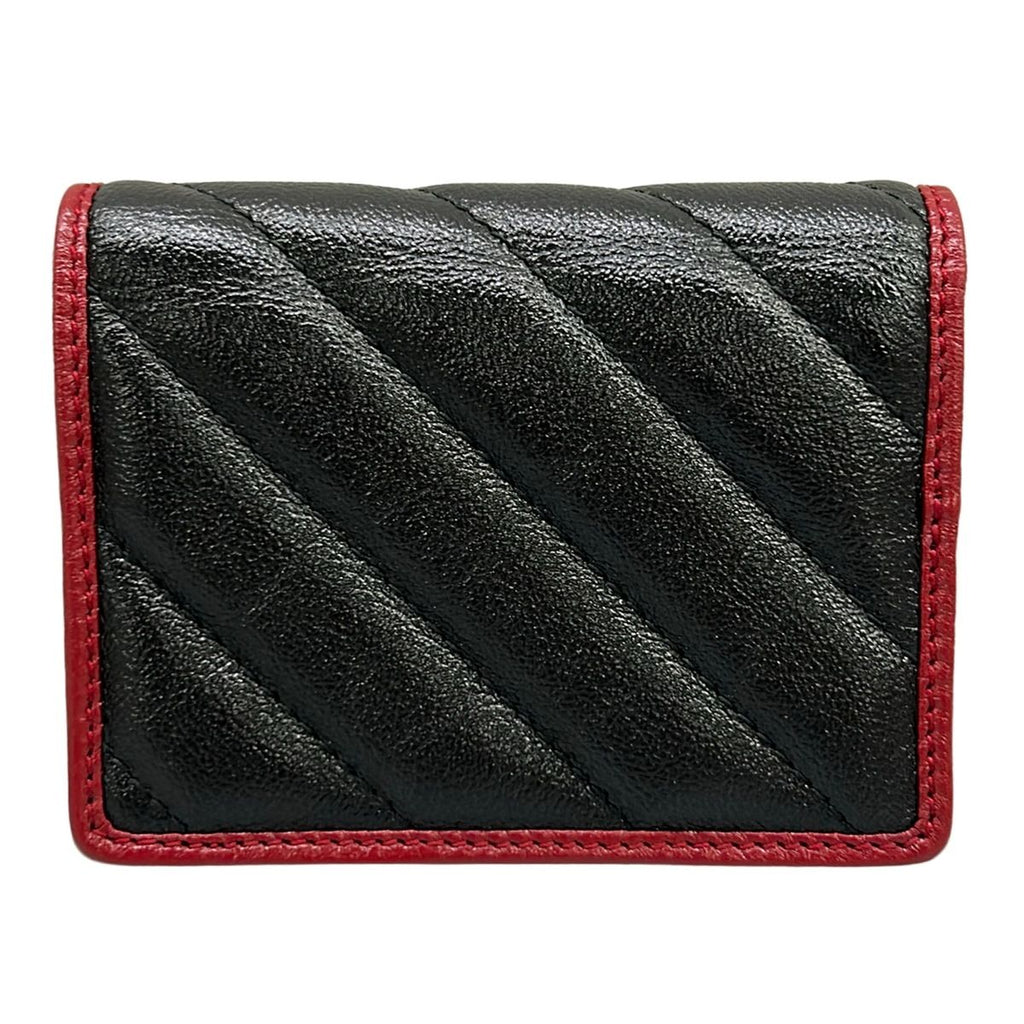 Gucci Bifold Wallet GG Marmont Card Case Black Bordeaux Leather — view 2