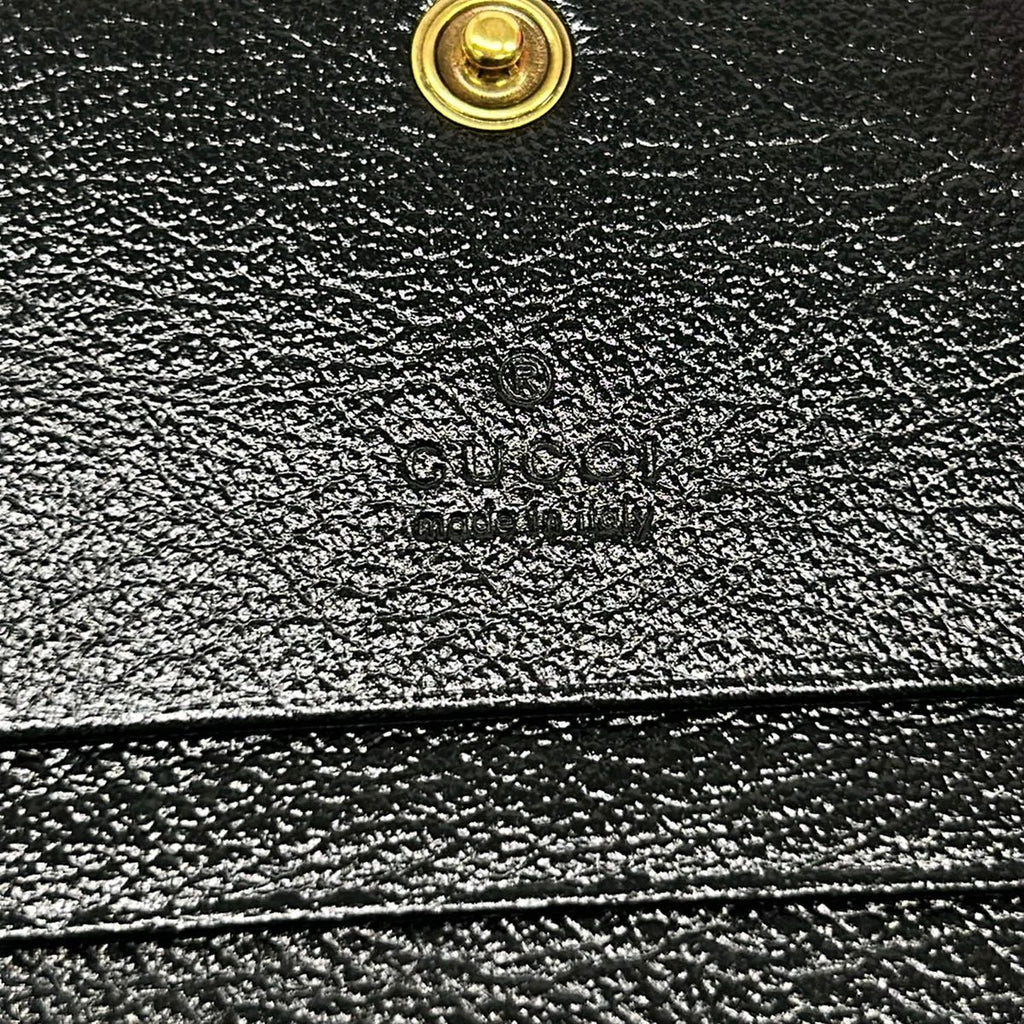 Gucci Bifold Wallet GG Marmont Card Case Black Bordeaux Leather — view 5