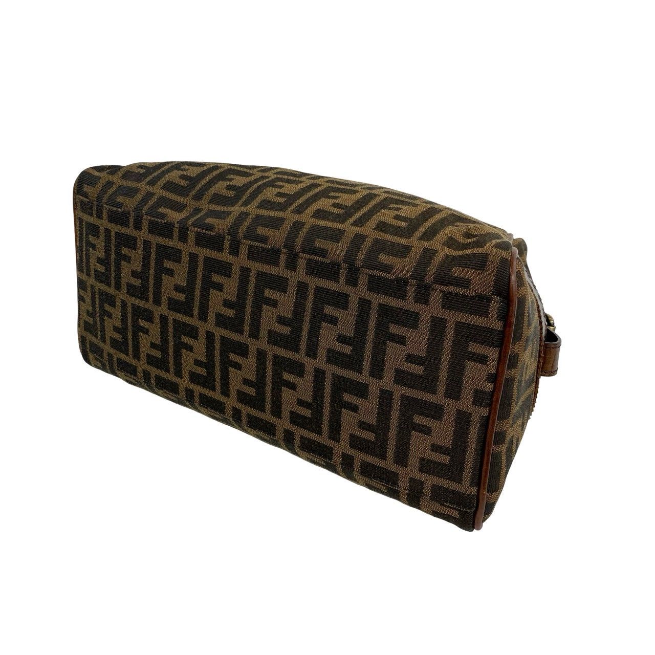 Fendi Zucca FF Pattern Logo Canvas Leather Handbag Mini Tote Brown — view 8