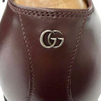 Gucci Leather GG Logo Plain Toe Lace Up Dress Shoes Burgundy 8 — view 7