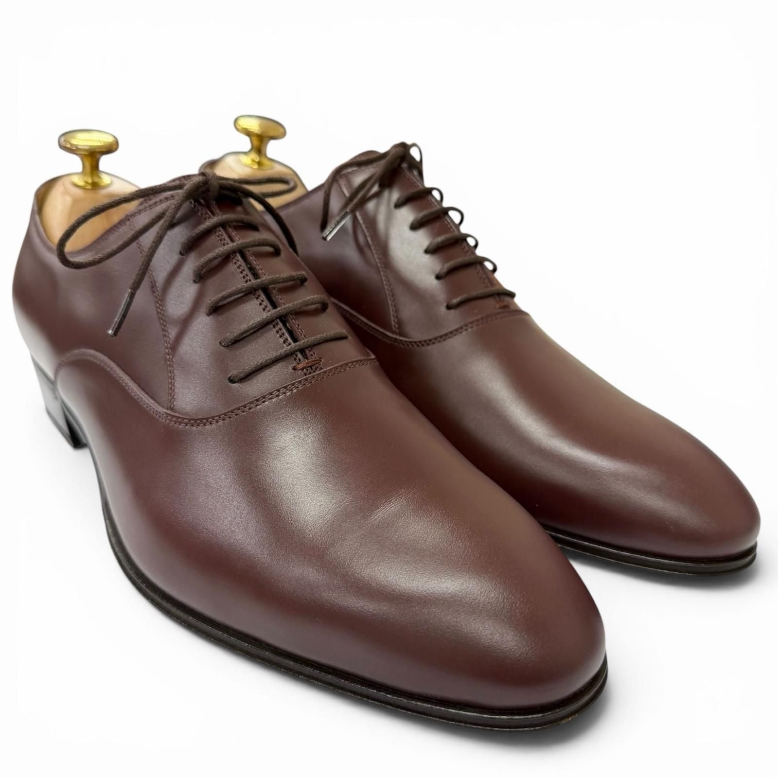 Gucci Leather GG Logo Plain Toe Lace Up Dress Shoes Burgundy 8 — view 3