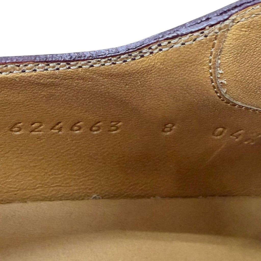 Gucci Leather GG Logo Plain Toe Lace Up Dress Shoes Burgundy 8 — view 9