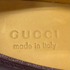 Gucci Leather GG Logo Plain Toe Lace Up Dress Shoes Burgundy 8 — view 8