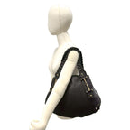 Gucci Braided Perforated Leather Tote Shoulder Bag Dark Brown — view 2