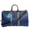 Louis Vuitton Keepall Bandouliere 45 Monogram Pacific Boston Bag Blue