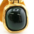 Chanel Fleece CC Logo Earrings Green Gold — view 4