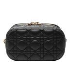 Dior Cannage Small Vanity Shoulder Bag 2-Way Black Leather — view 3