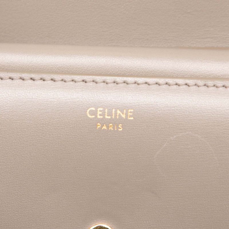 Celine Trio Small Flap Wallet Bifold Pebble Gray Leather — view 6