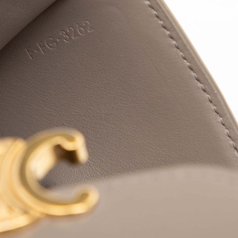 Celine Trio Small Flap Wallet Bifold Pebble Gray Leather — view 7