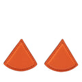 Hermes Triangle Earrings Gold Orange Plated Leather