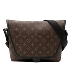 Louis Vuitton Monogram Macassar Magnetic Messenger Crossbody Shoulder Bag Brown