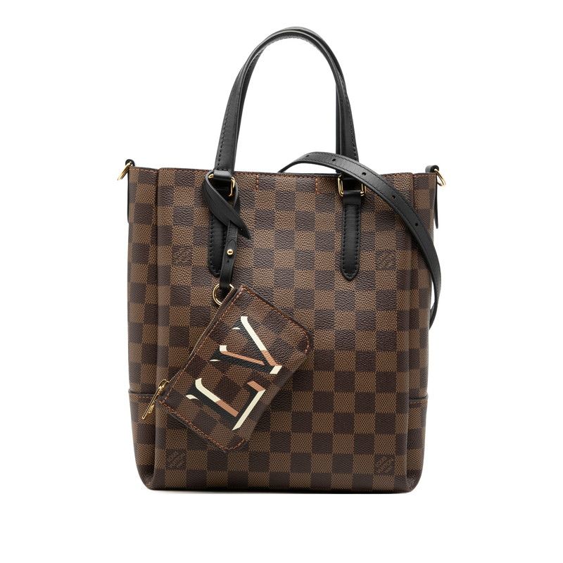 Louis Vuitton Damier Belmont NV BB 2-Way Shoulder Bag Brown Leather