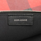 Dior Homme Trotter Check Clutch Red Black Gray Leather — view 5
