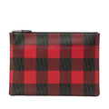 Dior Homme Trotter Check Clutch Red Black Gray Leather